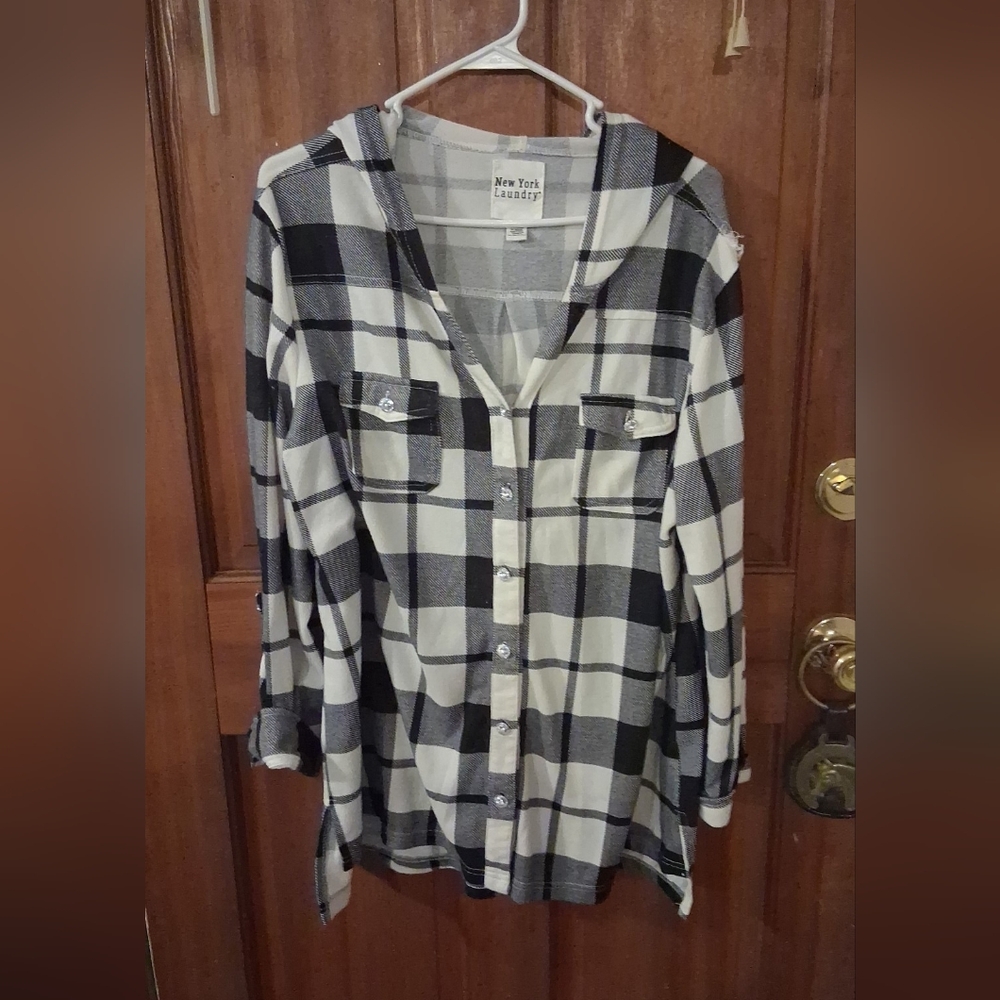 New York Laundry Monochrome Checkered Tunic